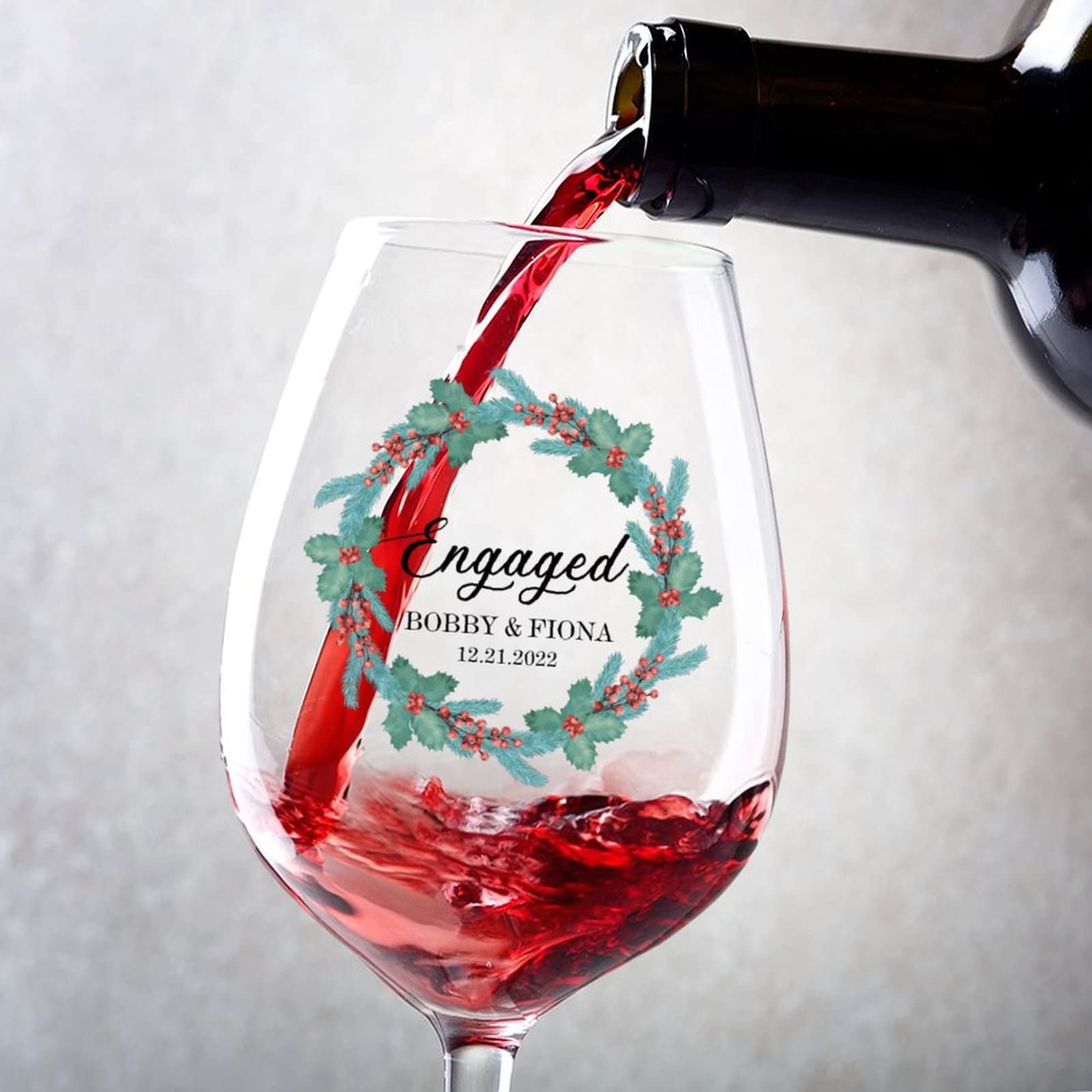 Verres à vin personnalisés haut de gamme lot de 2 pour dégustation 500 ml