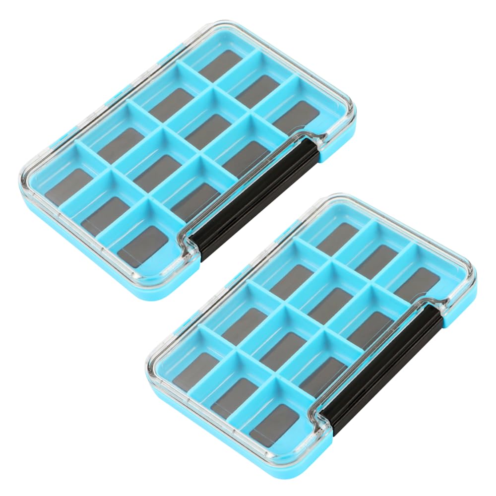 Fishing Tackle Box, 2Pcs 4/8/12-Grids Magnetic Fish Hook Box Waterproof Fishing Box for Lures Hooks Accessories