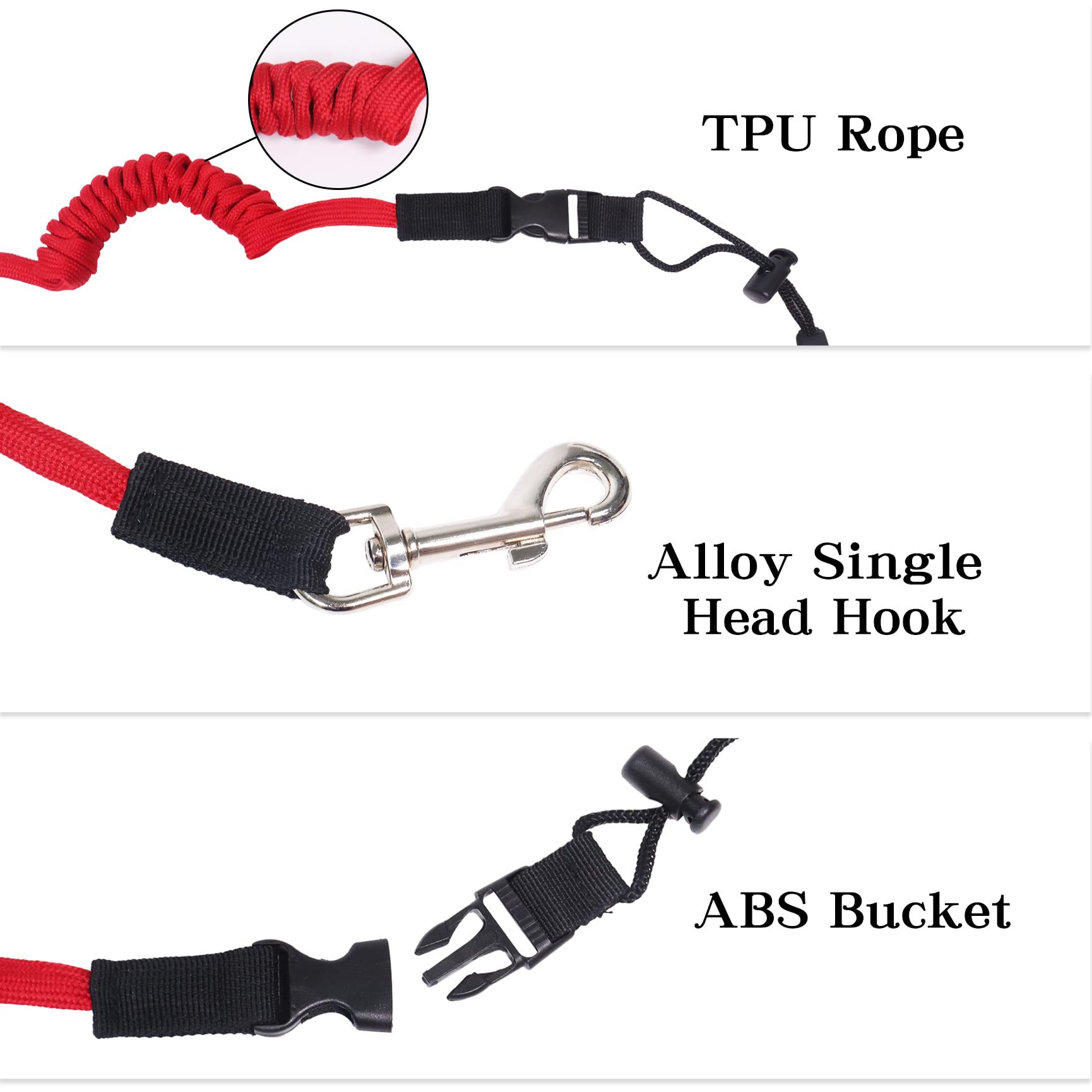 2 correas elásticas para remo de kayak, canoa, remo para kayak, cuerda de seguridad, cuerda de remo para kayak, cuerda con mosquetón, accesorios para kayak, canoa, canoa, surf