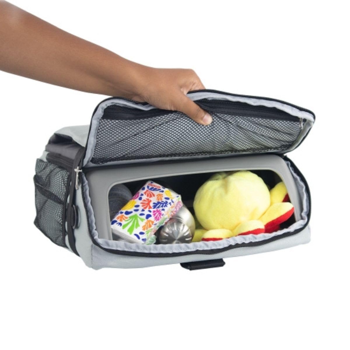 Mobiclinic® kids, Seggiolino portatile bambini, Seggiolone da viaggio, Monkey, 6 a 36 mesi, Fino 15kg, Pieghevole, Imbracatura regolabile 5 punti, Con portaoggetti, Grigio