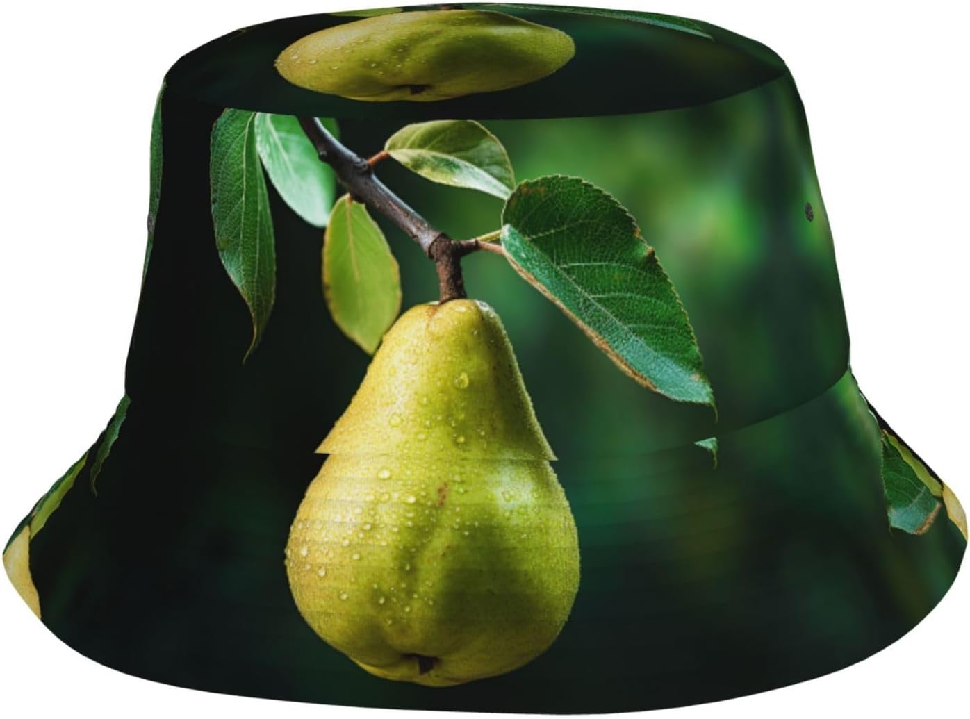 Fashion Bucket Hat for Women Men Packable Cute Sun Hats Pears On The Tree Fisherman Cap Outdoor Travel Beach Caps Black