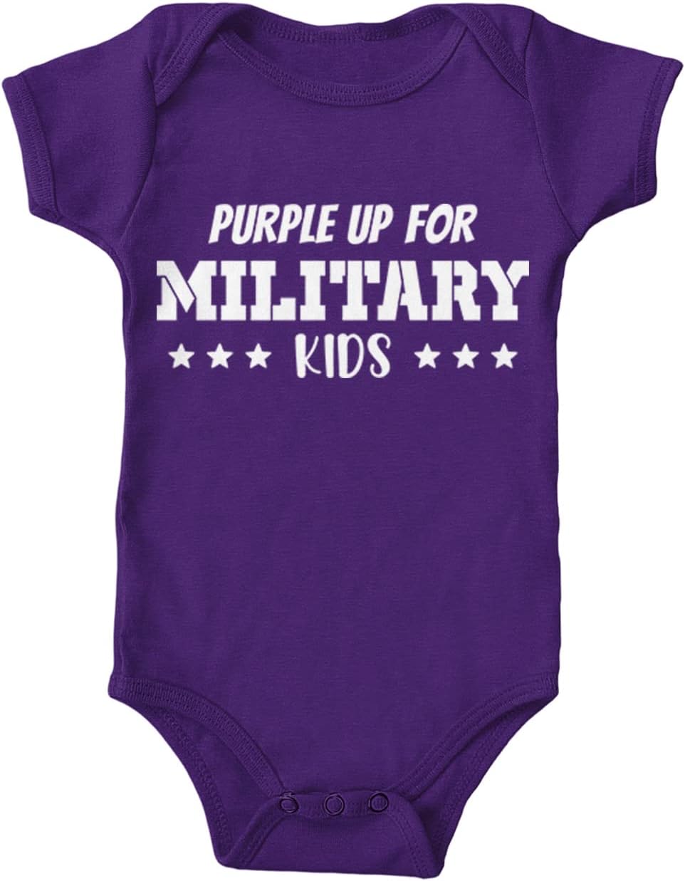 Haase Unlimited Purple Up For Military Kids - USA Bodysuit