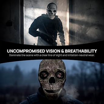 4 pcs Ghost Mask, Full Face Halloween Horror Masks, Halloween Horror Skeleton Demon Mask Devil Evil Masks Ghost Face Headgear Cosplay Costume for Adults