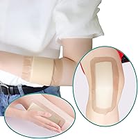 Vista 5 de Dimora Apósito de espuma de silicona con adhesivo de borde de 4 x 8 pulgadas, vendaje impermeable para el cuidado de heridas, paquete de 5