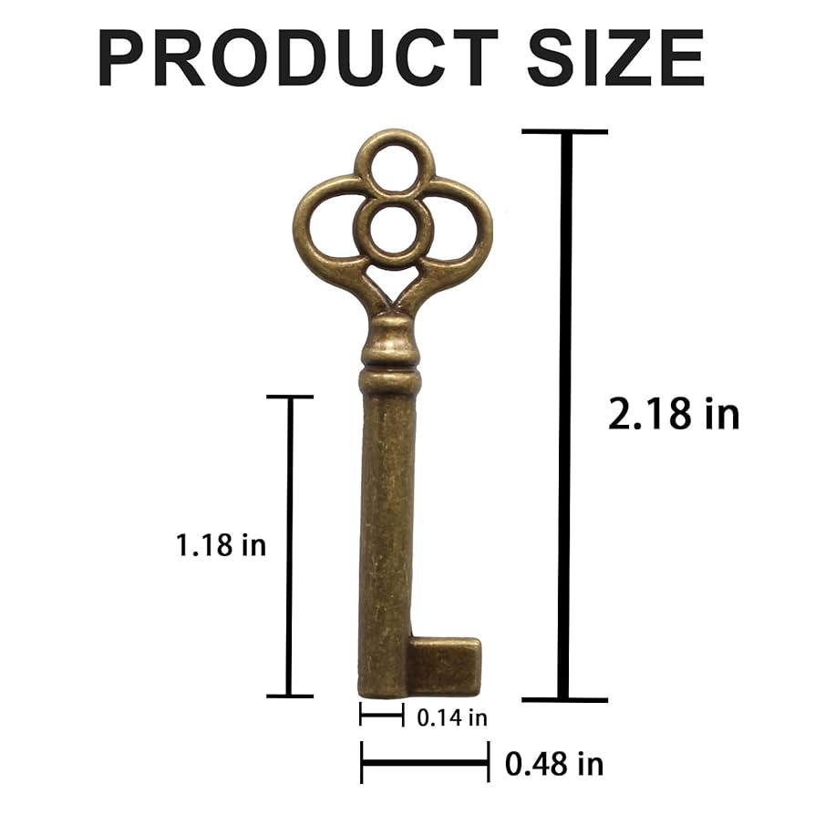 VIDABTE KY-14 Universal Skeleton Key, Antique Brass Plated