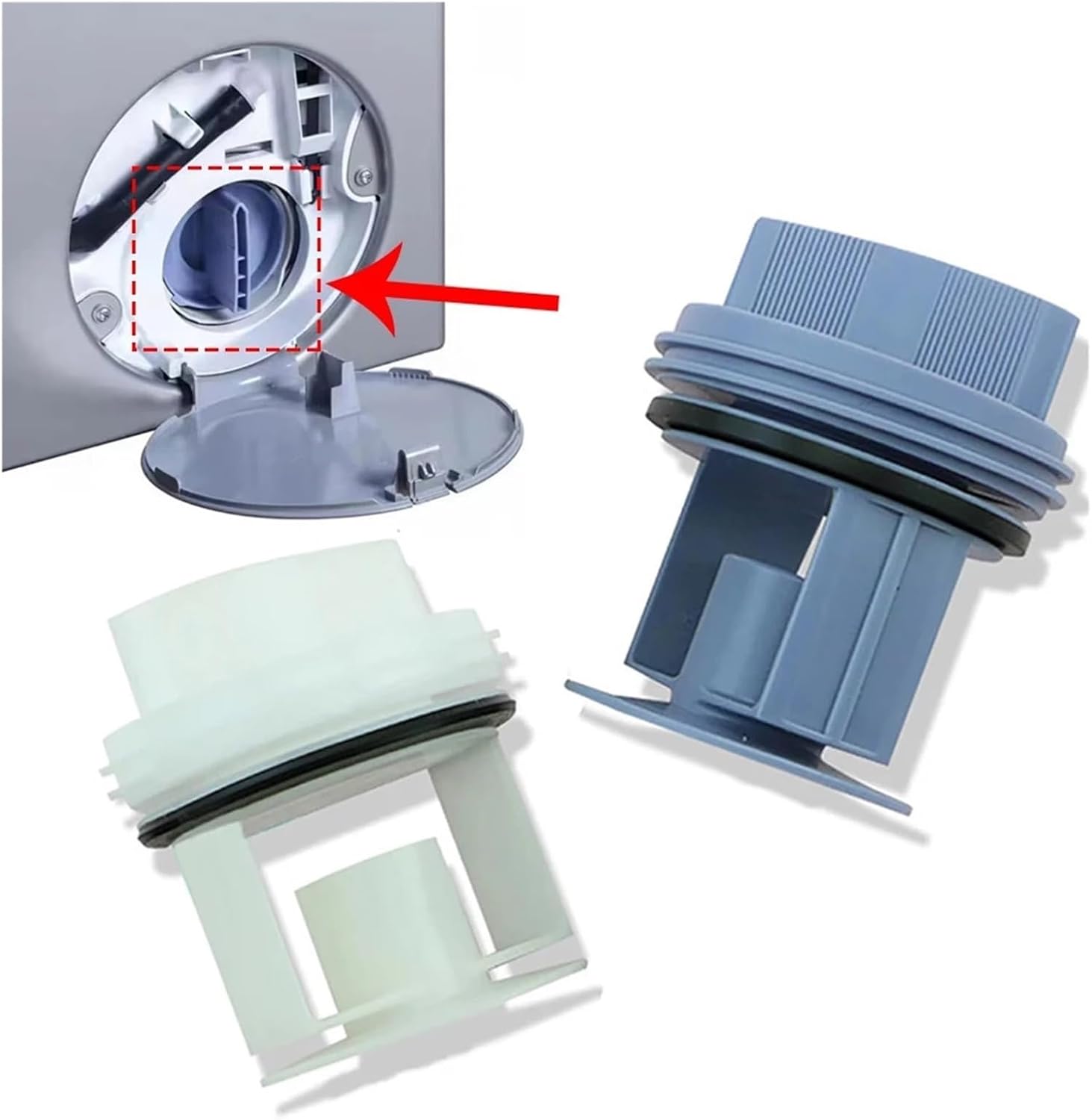 Compatible With Siemens WM1095/1065 Drainage Pump Drain Outlet Seal Plug Filter Drum Washing Machine Cover Accessories WD7205 Parts(White)