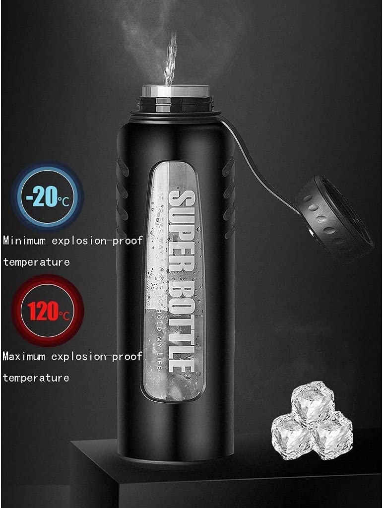 Gourde Sport Gourdes d'eau Gourde Bouteille D'eau De Grande Capacité Pour Hommes/femmes, Bouteilles Anti-chute Avec Filtre En Acier Inoxydable Bouteilles D'eau De Sport Bouteille d'eau ( Color : C-bla