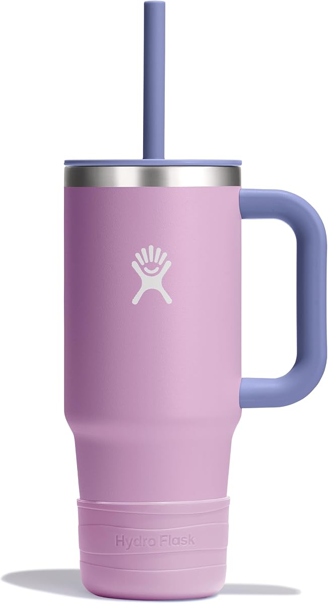 Hydro Flask Kids Tumbler for School - Stainless Steel and Insulated with Straw Cap - 24 Oz in Anemone Purple