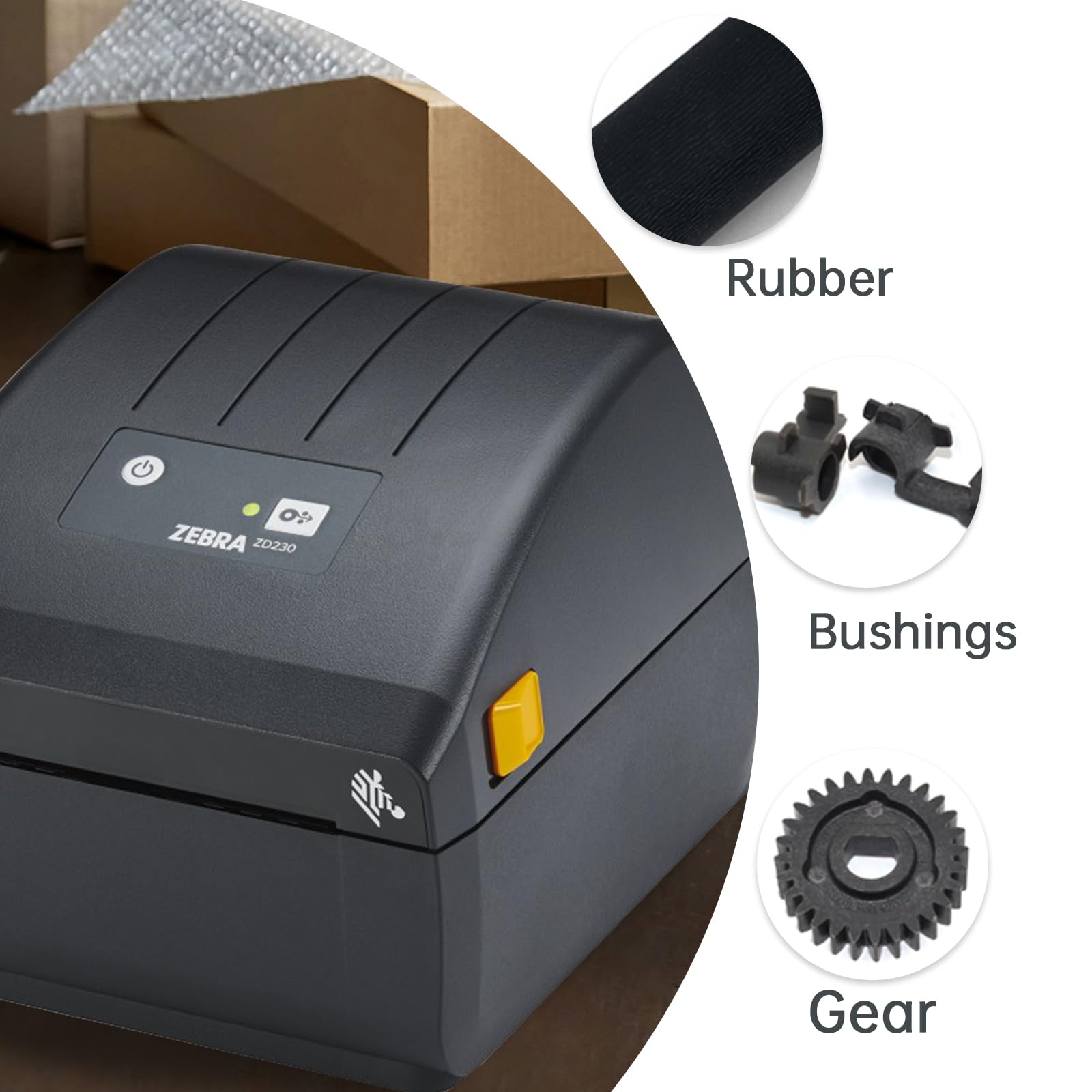 Amazon.com: P1080383-700 Kit Platen Roller for Zebra ZD888d ZD220d