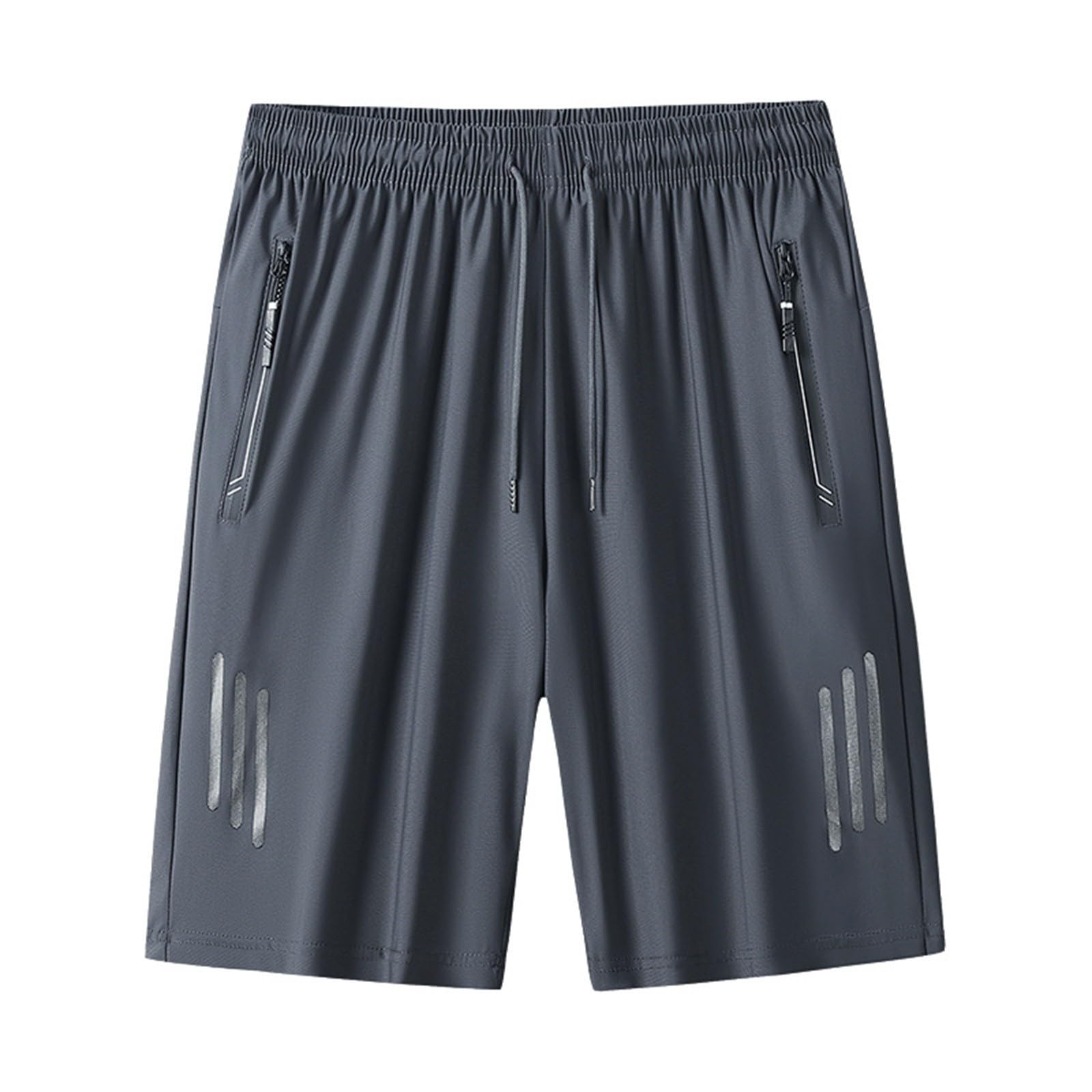 Mens Athletic Gym Shorts with Zipper Pockets Ice Silk Quick Dry Activewear Workout Running Short for Men 2026