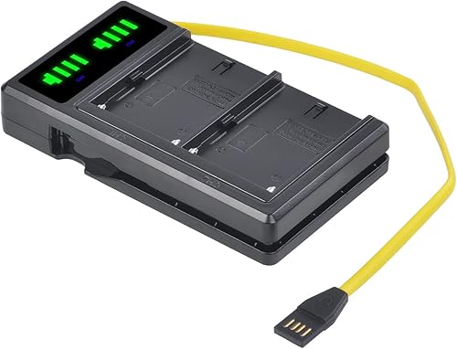 Miniatura 6 de Pickle Power Batería NP-F750, paquete de 2 baterías NP-F770 de 5200 mAh con indicadores de alimentación LED y cargador dual para Sony NP-F970 F750