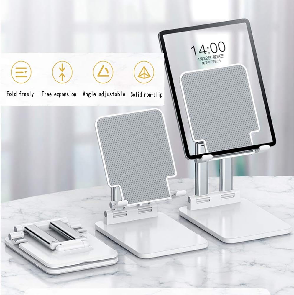 DDB Dual-tube ipad Folding Stand Tablet Adjustable Holder Stand Universal Foldable Tablet Holder, Adjustable with Multiple Angles Tablet Stand for Tablet/Phone/Switch/Kindle etc