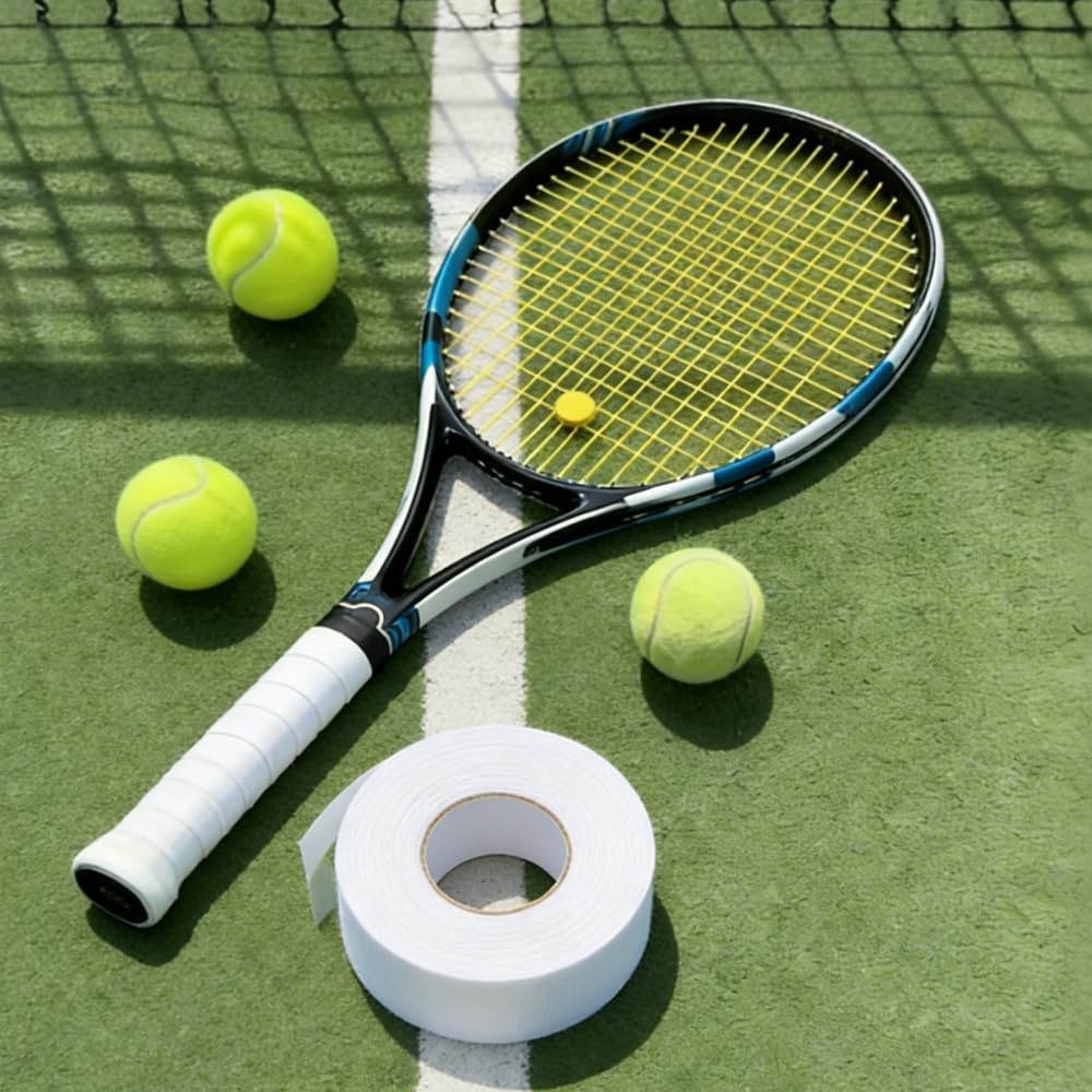 25 m x 25 mm Ruban de Tissu de Hockey, Antidérapant Tape Hockey, Autocollant Bande Raquette Badminton, Imperméable Grip Tape pour Clubs de Golf, Raquettes de Tennis, Ruban Adhésif pour le Hockey