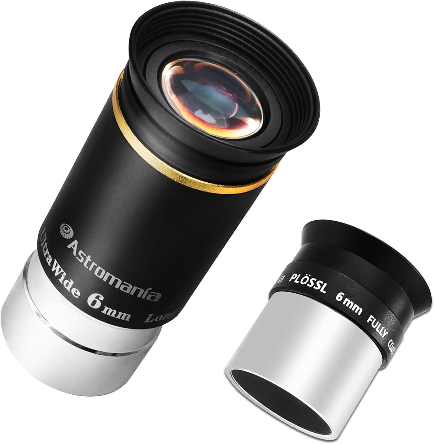 Astromania 1.25" 6mm Plossl Telescope Eyepiece - Bundle with - 1.25" 6mm 66-Degree Ultra Wide Angle Eyepiece