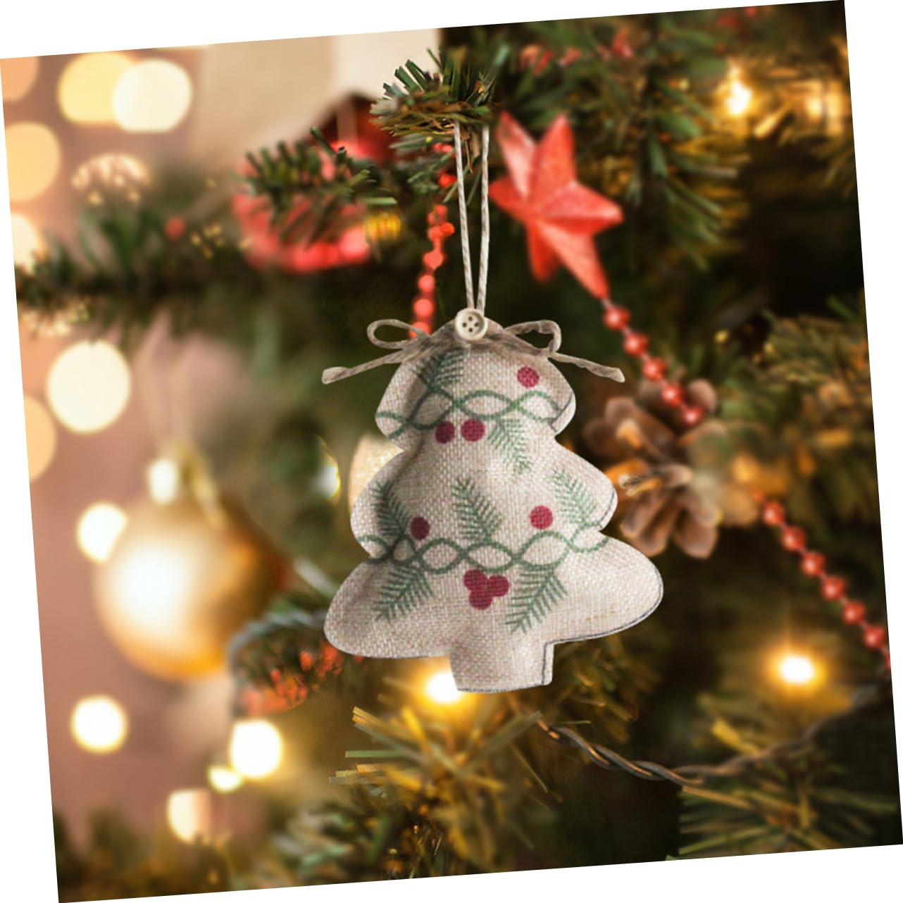 Cabilock 5 Sätze Weihnachtsbaum Hängende Dekoration Künstlicher Weihnachtsbaum Weihnachts-adventskalender-Wand Goldener Weihnachtsbaum Ornamente Girlanden Colorful Pp Baumwolle 4 Stück * 5