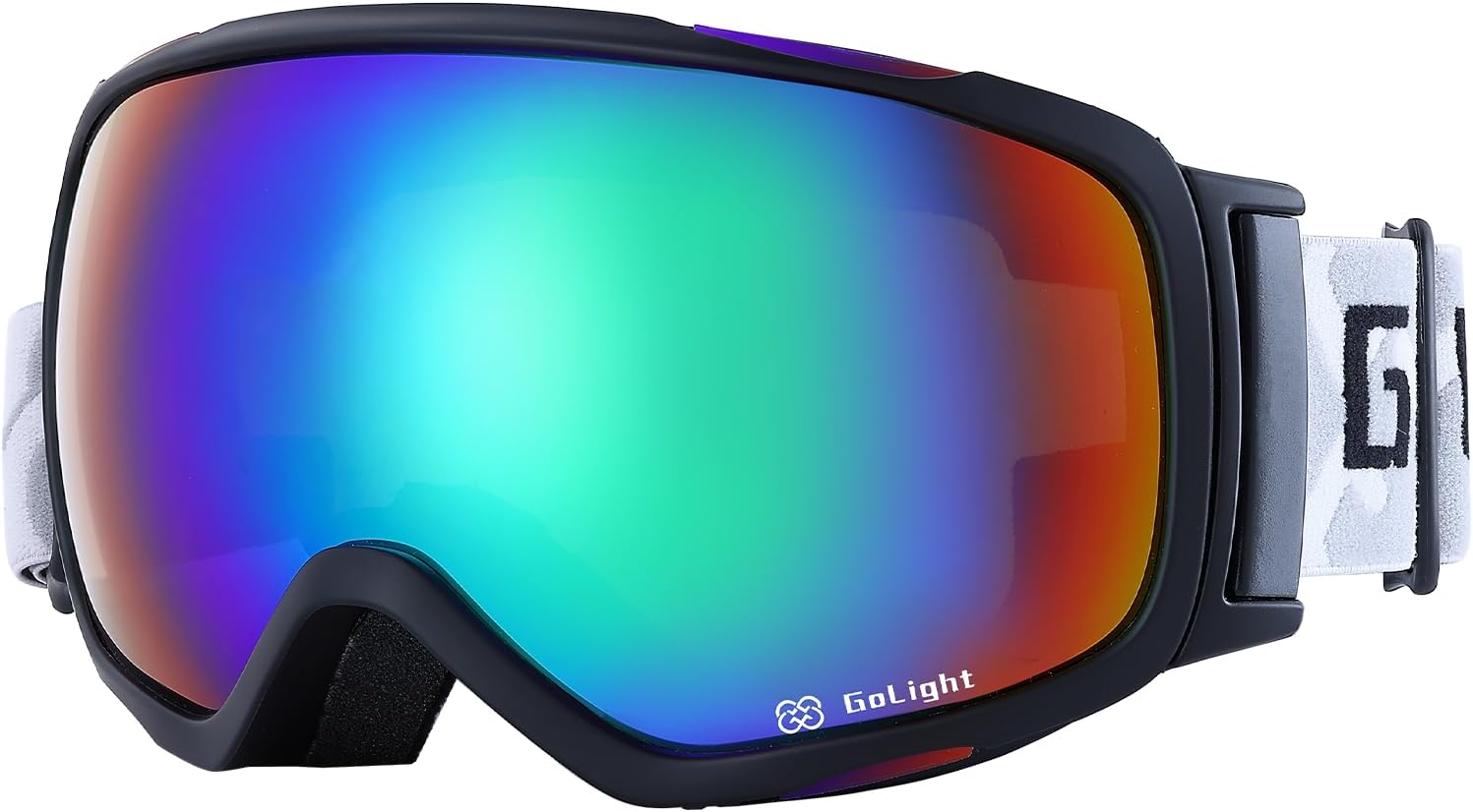 GoLight OTG Ski Goggles for Youth, Teen & Small-Face Adult - Anti-Fog Spherical Lens, UV400, TPU Frame, Non-Slip Strap