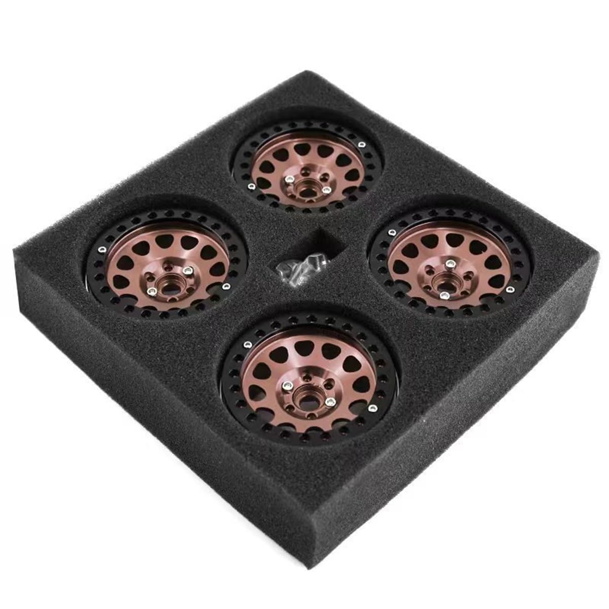 4 szt. 2,2 '' stop koralikowy felga koła piasta koła ø65x35mm części RC do skali 1/10 RC samochód wspinaczkowy do samochodu SCX10 TRX-4 RC, miedź