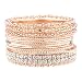 Lux Accessories Rose Goldtone Mesh Chain Faux Rhinestone Bangle Bracelet Set 13P