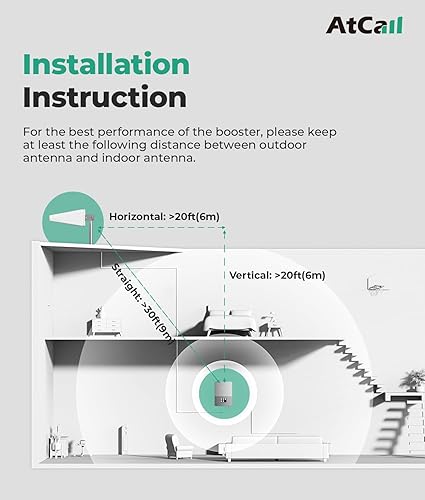 Miniatura 6 de Amplificador de teléfono celular para el hogar, hasta 6,000 pies cuadrados, pantalla LCD inteligente, antena interior incorporada, Boost 5G 4G LTE