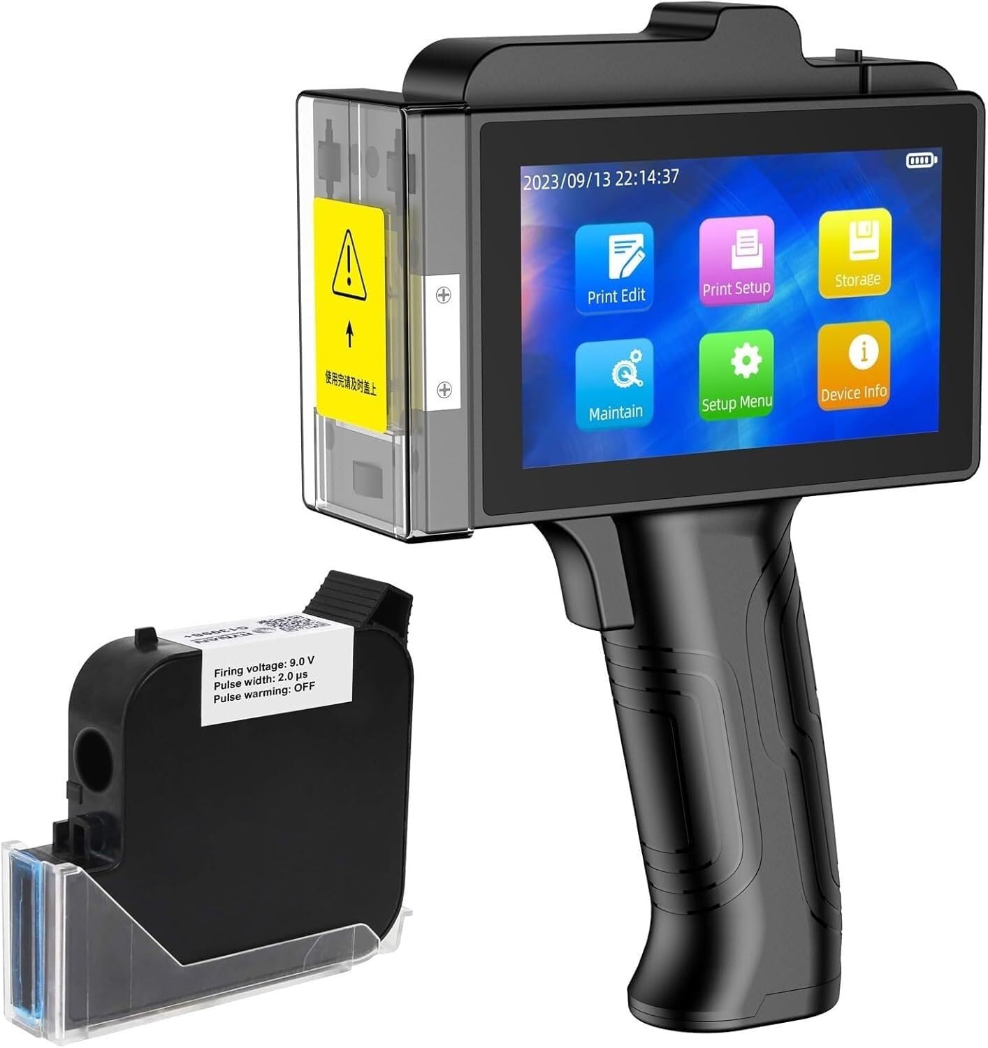 KWUHNJF Handheld Inkjet Printer,Printer Gun with Quick-Drying Ink Cartridge Date Printing Machine for Text/QR Code/Barcode/Batch Number/Label Handheld Printer for Any Surface