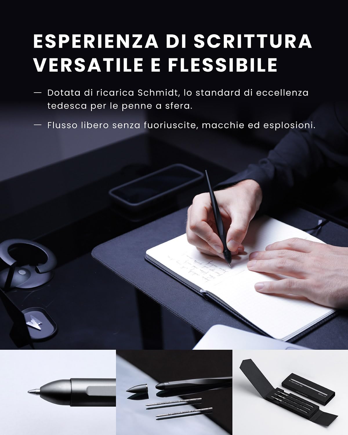 Novium Hoverpen Interstellar Penna fluttuante da scrivania levitazione magnetica Space Black