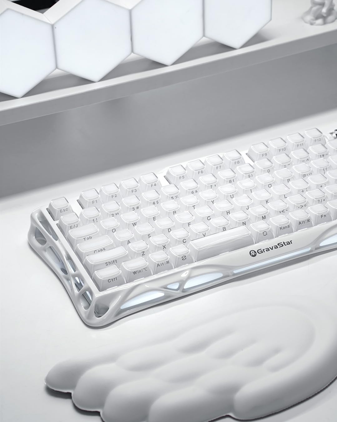 Amazon | GravaStar Mercury K1 かわいいホワイト ゲーミング