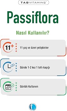 TabVitamins Passiflora Likit 200 ml Pasiflora Şurup 600 mg (3 paketi)
