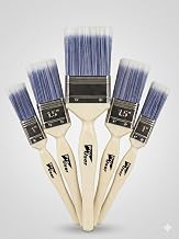 5PC Premium Paint Brush Set, Synthetic Filament Brushes for Smooth Finish, Assorted Sizes 1”, 1½” & 2”, Ideal for Walls, Ceilings, Wood & Metal Painting