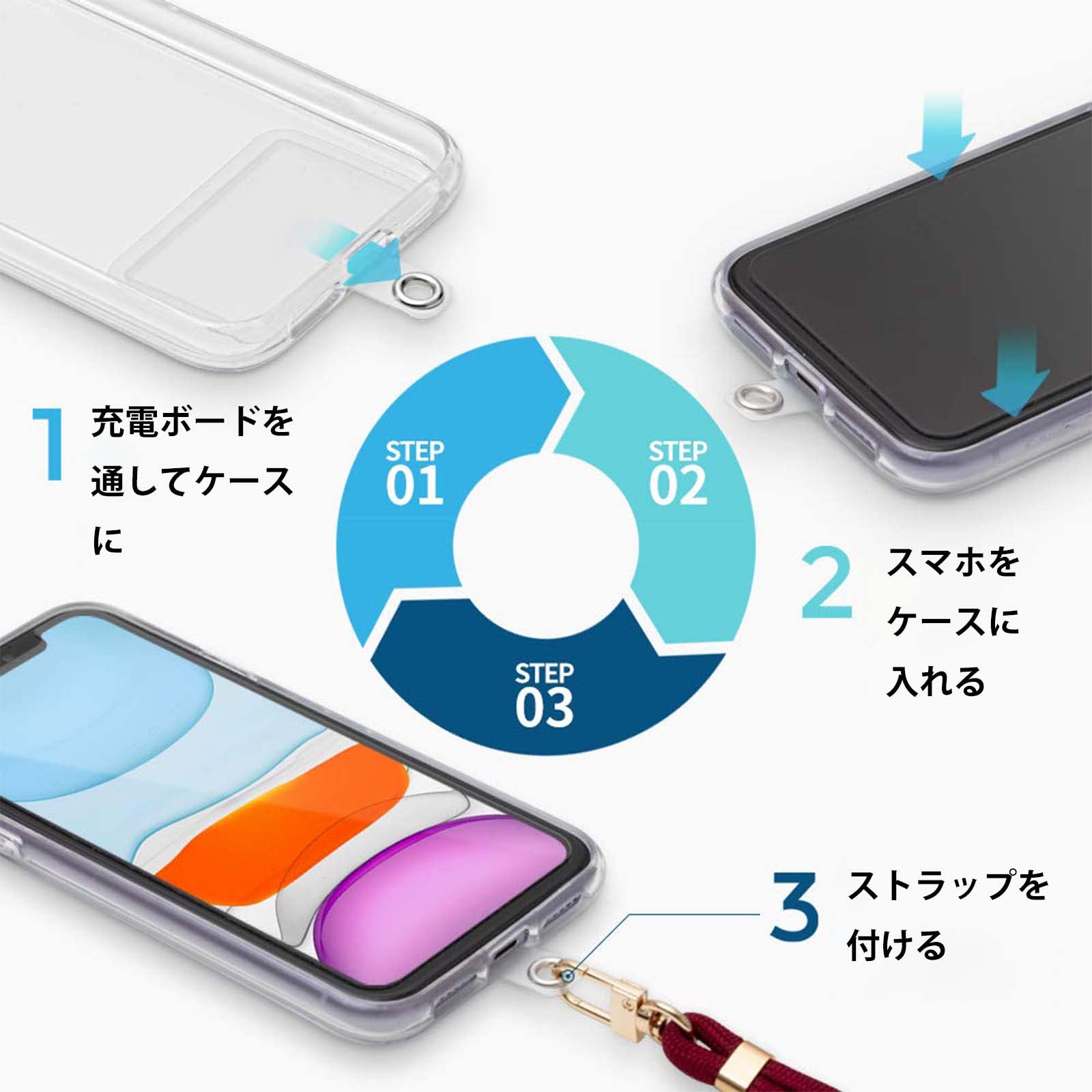 Amazon | JOJOBE スマホストラップ 首掛けストラップ スマホ ホルダー 