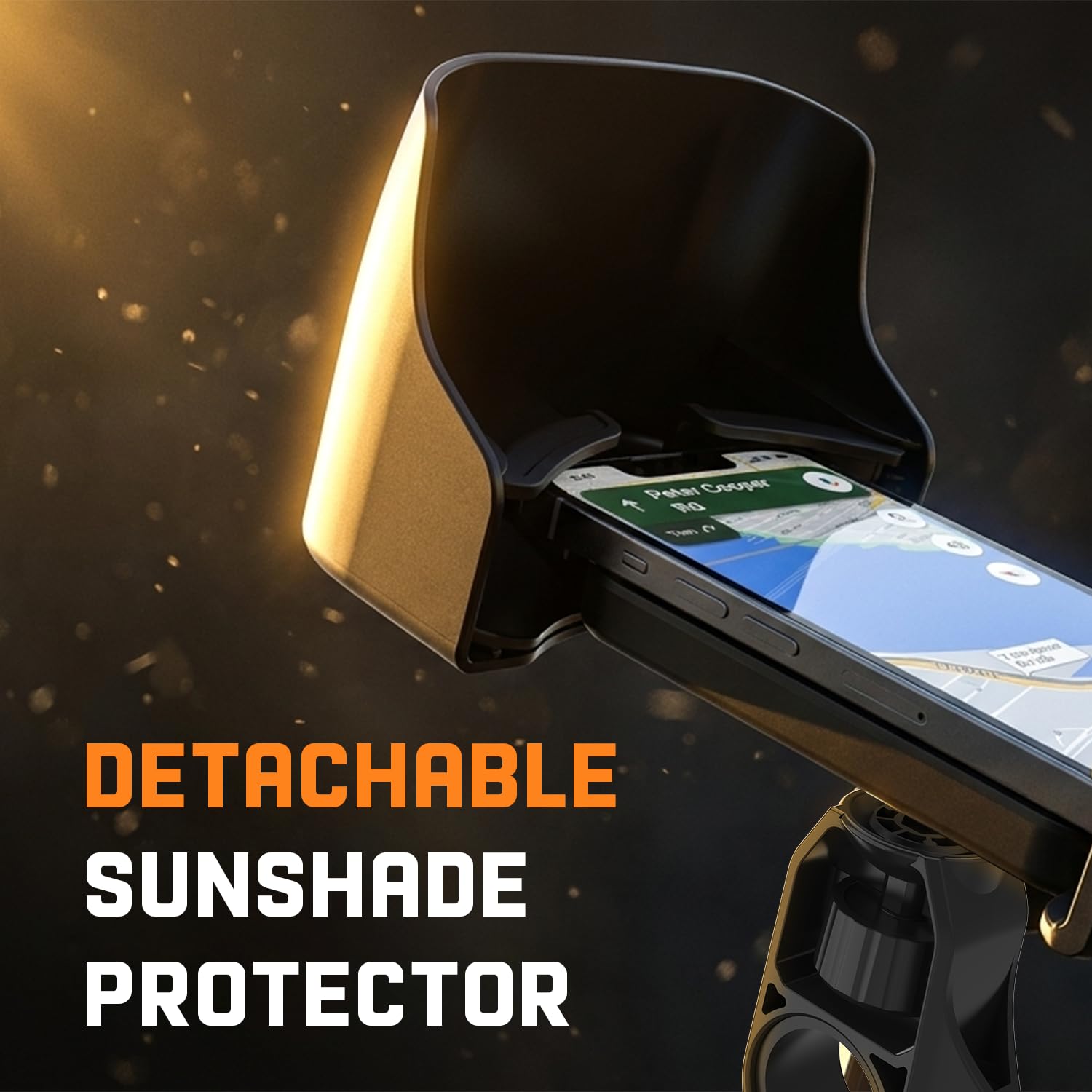 Amkette iGrip Secure X2 Bike Phone Holder for Bikes with Detachable Sunshade | Anti-Slip Silicone 4-Corner Locking Grip | Handlebar Mount | One-Press Lock | 360° Rotation | for Maps & GPS. — Amazon image 6