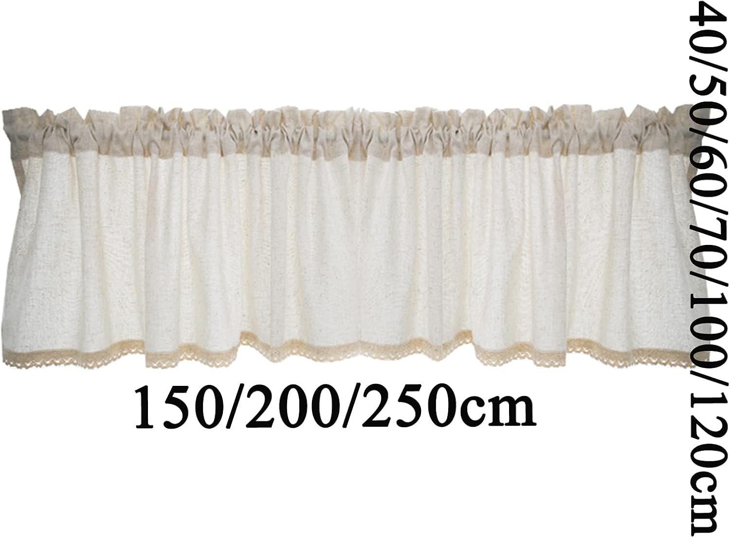 Kitchen Curtain Valance,Lace Bistro Curtain for Kitchen/Bedroom/Country Style,Tier Curtains Modern Short Curtain Cáfe Curtains Semi-Transparent
