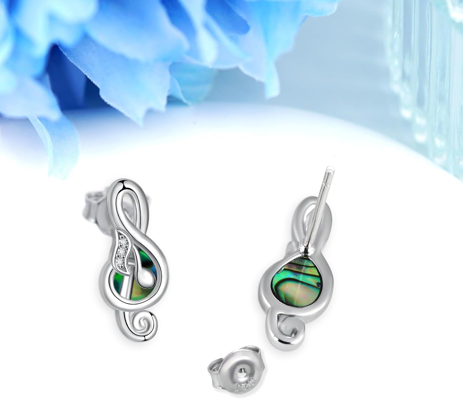 Music Note Earrings S925 Sterling Silver Music Jewelry Gifts for Women - Image 2