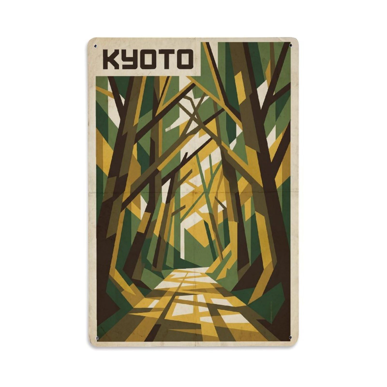 Gead 8X12inch Style Vintage Travel Kyoto Japan Shimogamo Metal Tin Sign