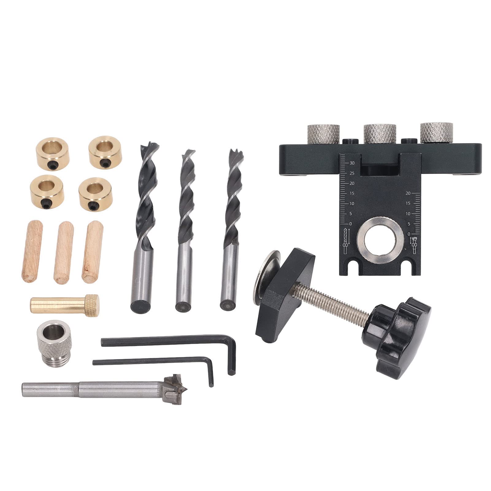 Kit Mascherina Foratura Legno 3 in 1 Lega Alluminio Guida Trapano Tasselli