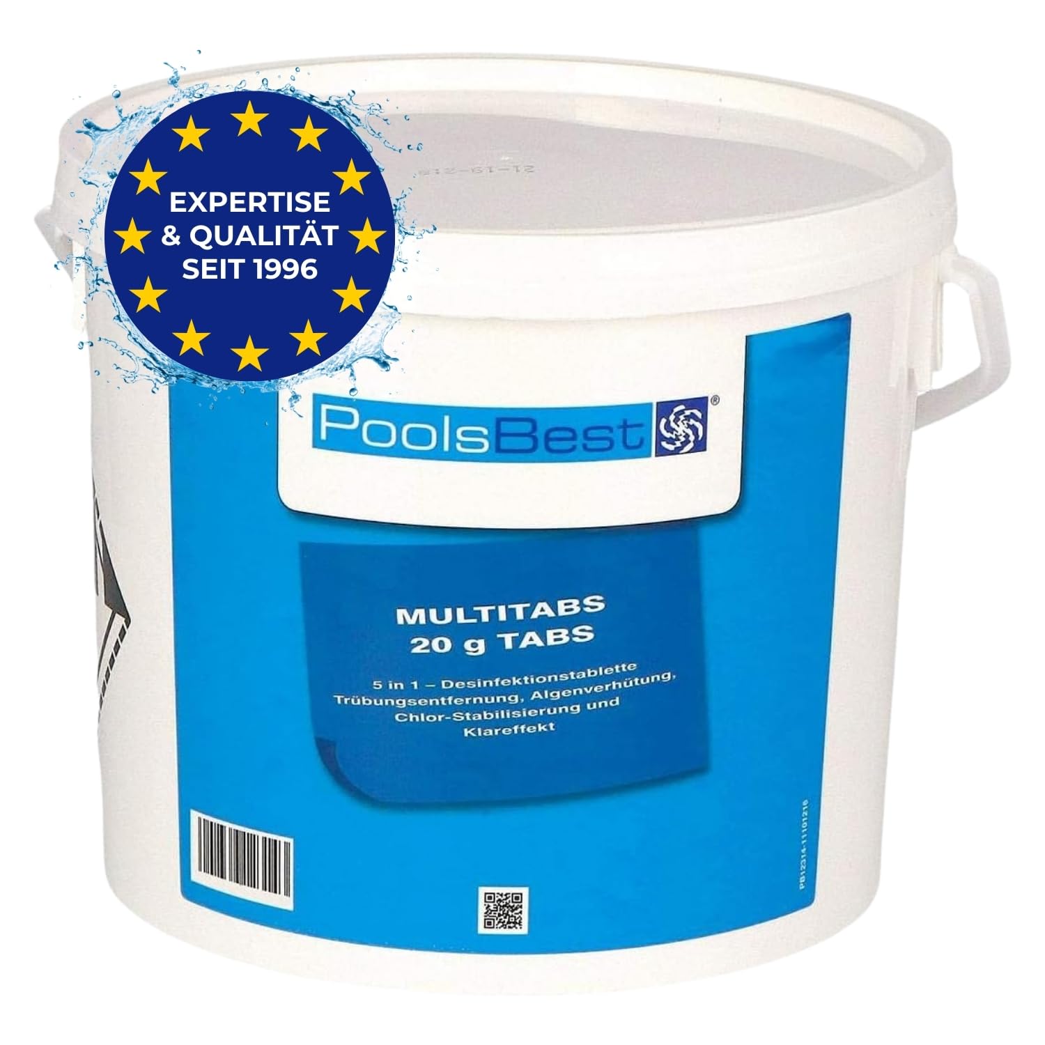 PoolsBest 5kg Chlor Mini Multitabs 5 in 1 I 20g Mini Chlortabletten für Pool, Whirlpool & Aufstellpool I All in One Poolpflege Tabs I Reinigungstablette für Pools bis 20m³