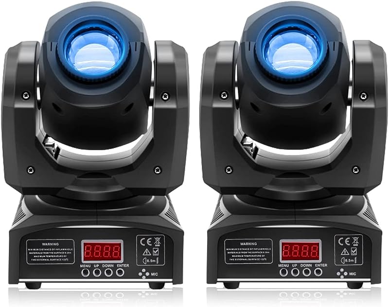 HOLDLAMP DMX512 Mozgó Fejű LED Színpadi Lámpa Szett - 8 Mintás Fényeffekt Diszkóhoz, Bulikhoz, Rendezvényekhez - 2 db