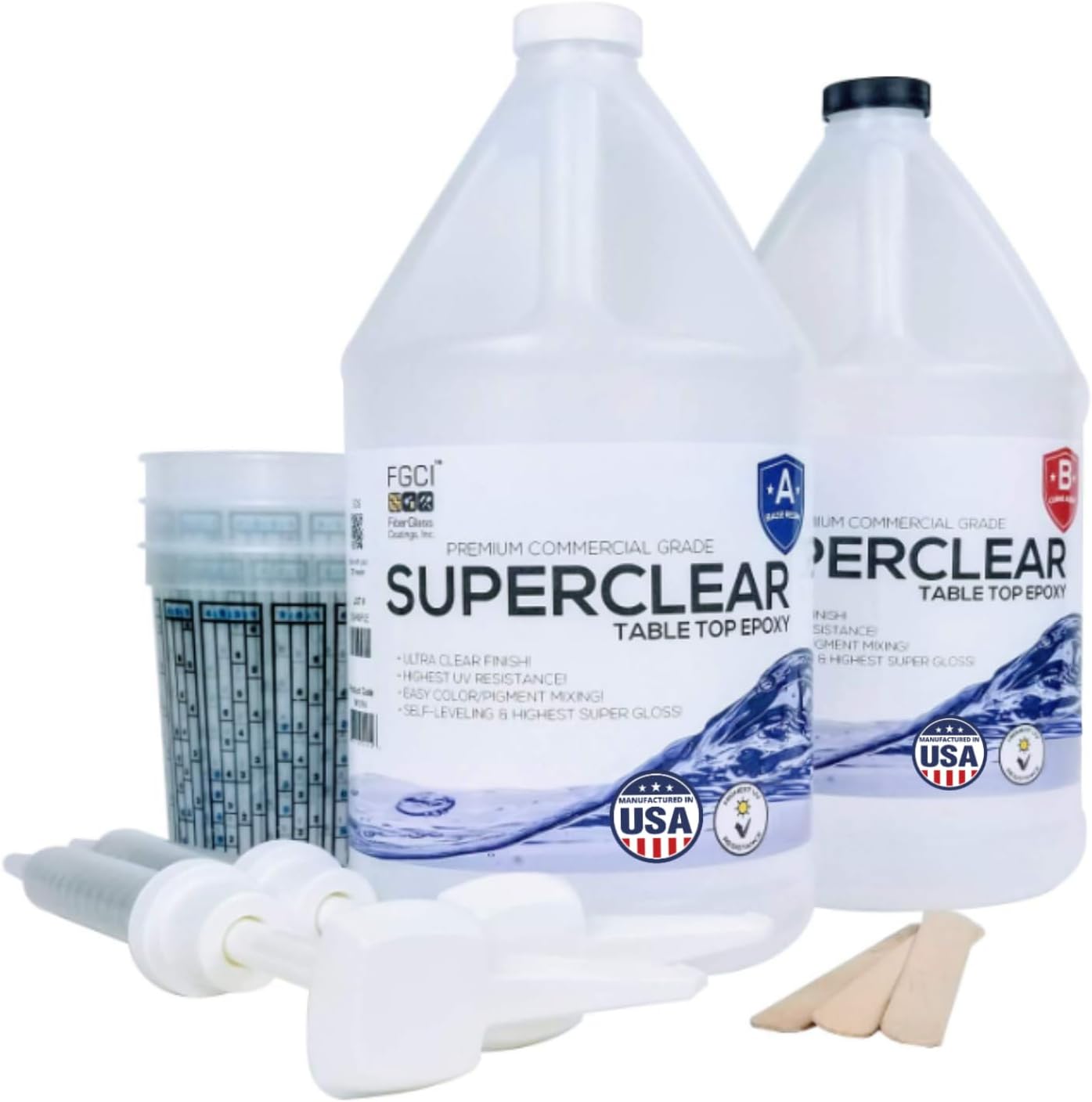 Epoxy Resin Crystal Clear Super Clear® PRO UV Resin Kit 2 Gallon | 256 oz Epoxy Mixer Kit, Perfect for Resin Molds, Mica Powder, Art Resin, Pigment Powder, Casting Resin, Alcohol Ink, Fine Glitter