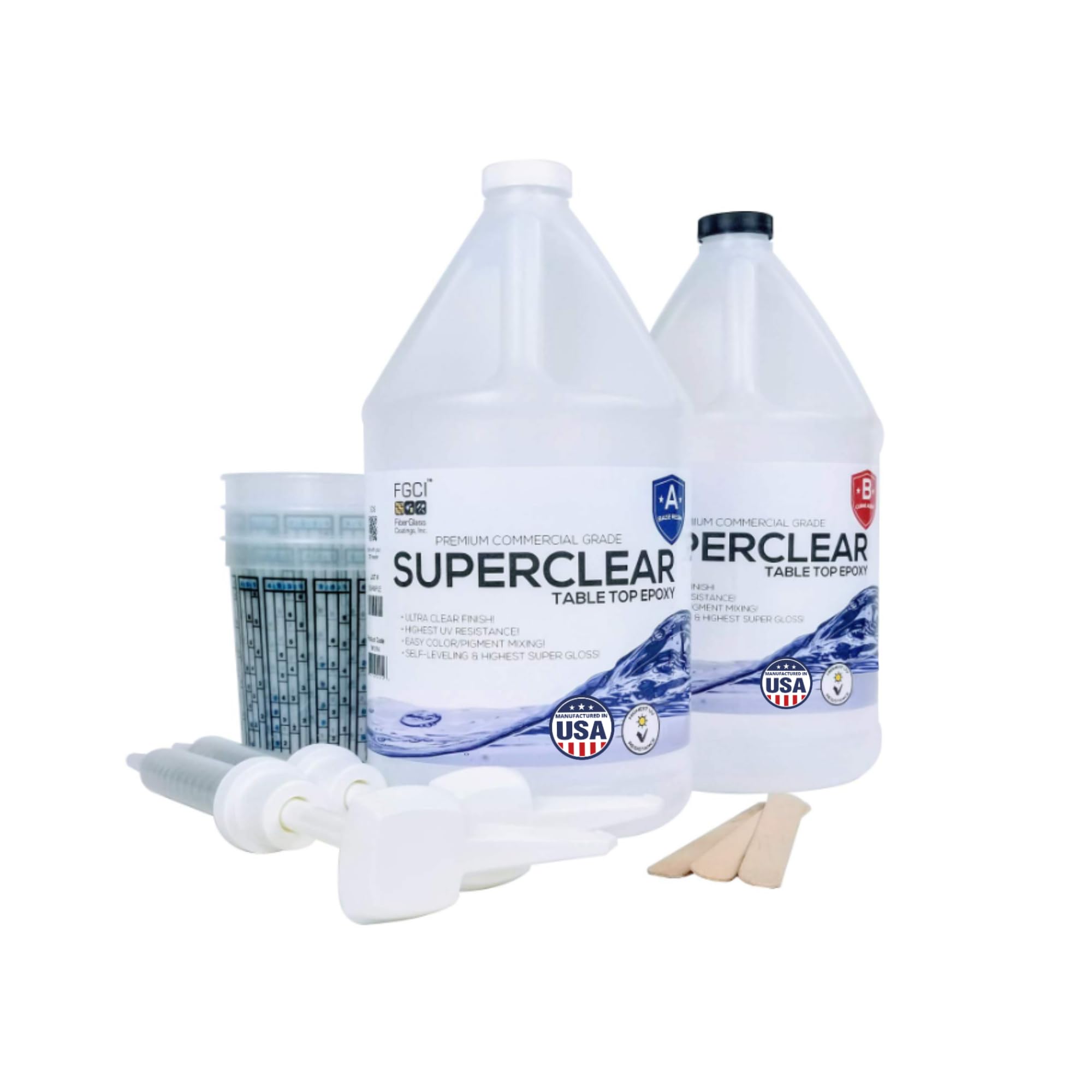 Epoxy Resin Crystal Clear Super Clear® PRO UV Resin Kit 2 Gallon | 256 oz Epoxy Mixer Kit, Perfect for Resin Molds, Mica Powder, Art Resin, Pigment Powder, Casting Resin, Alcohol Ink, Fine Glitter