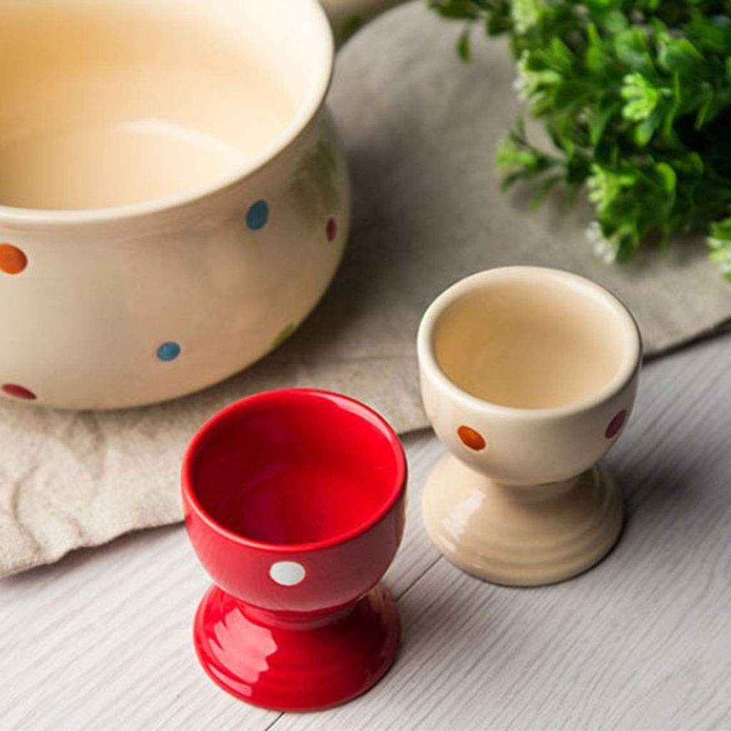 Frusta Egg Cup Carino Ceramica Molle del Supporto Uovo sodo for Colazione Brunch Frusta da Cucina in Frusta Uovo (Color : Natural)