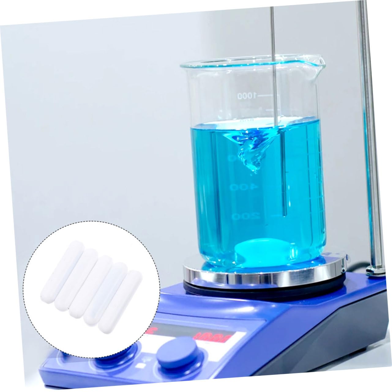 ULTECHNOVO 48piezas Agitador Magnético De Barra De Ptfe Para Laboratorio Herramienta De Mezcla De Alta Temperatura Para Solventes y Reactivos Barra Cilíndrica De Agitación Magnética