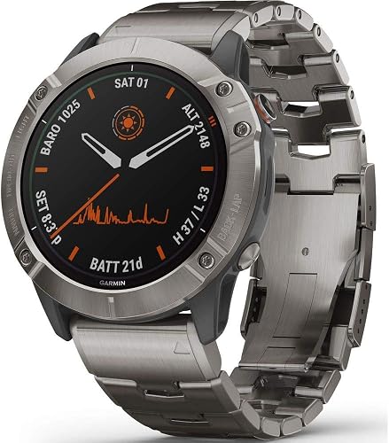 Garmin 010-02157-23 gps-watch, 6X Sapphire Solar - Titanium