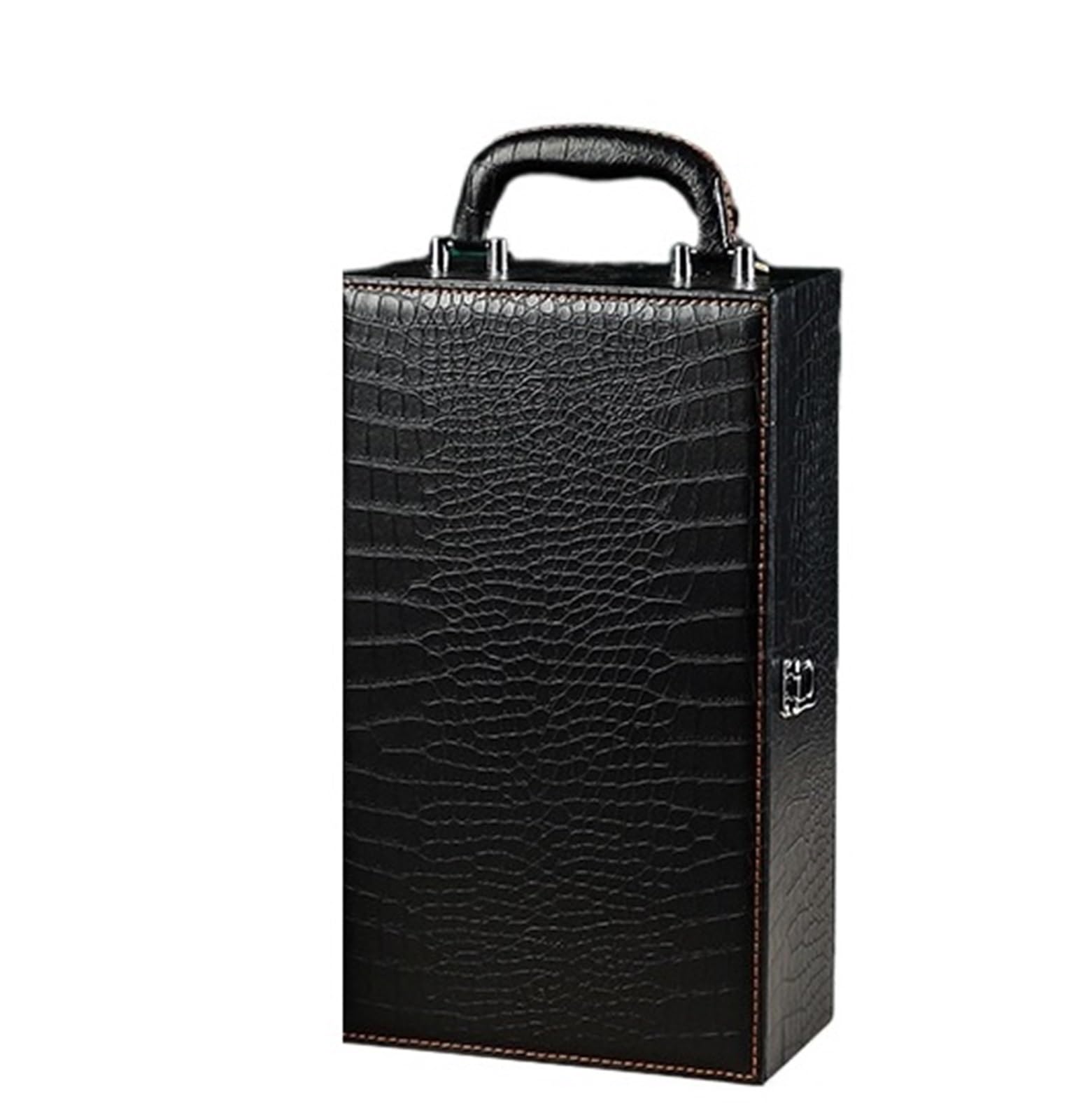Bolsa De Vino Scatola for imballaggio del Vino in Bottiglia Realizzata in Materiale di Pelle Scatola for imballaggio del Vino Rosso Scatola for Doppio Vino(Black)