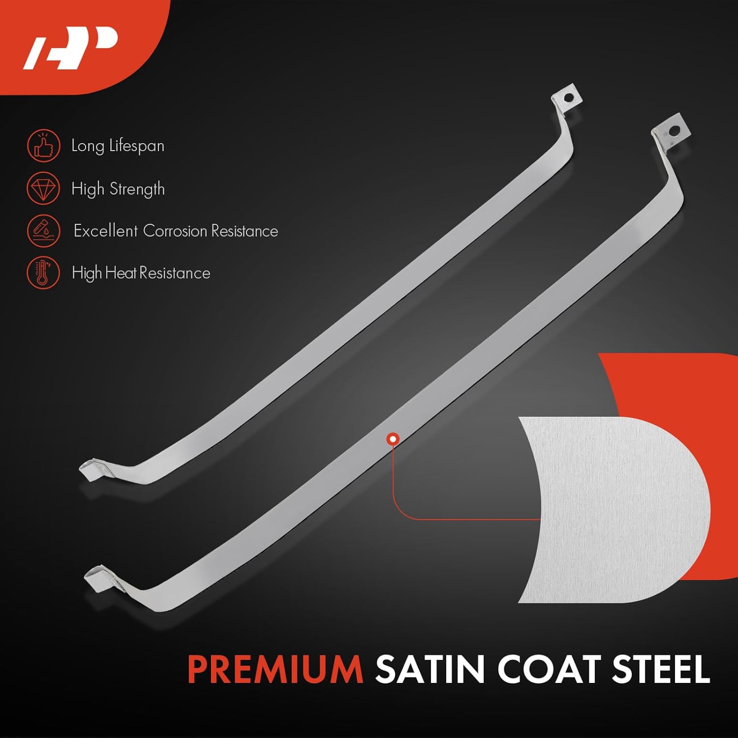 A-Premium Set of 2PCS Fuel Tank Straps Compatible with Chevrolet El Camino & GMC Caballero, 1978-1987, 3.3L 3.8L 4.3L 4.4L 5.0L 5.7L