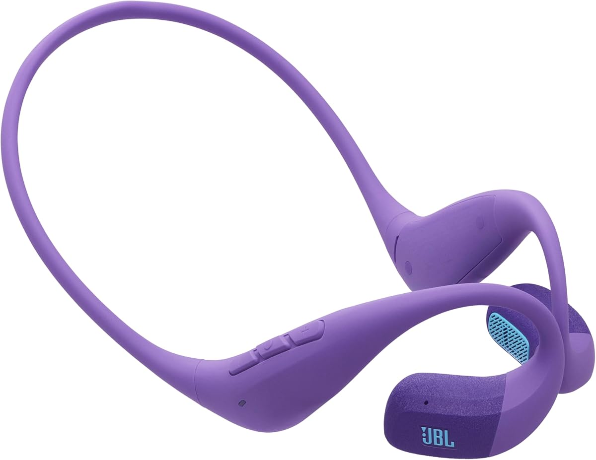 Endurance Pace - Auriculares deportivos abiertos - Púrpura | Comodidad de oído abierto con banda para el cuello con cable de memoria, IP68 a prueba de agua y polvo, tecnología JBL OpenSound