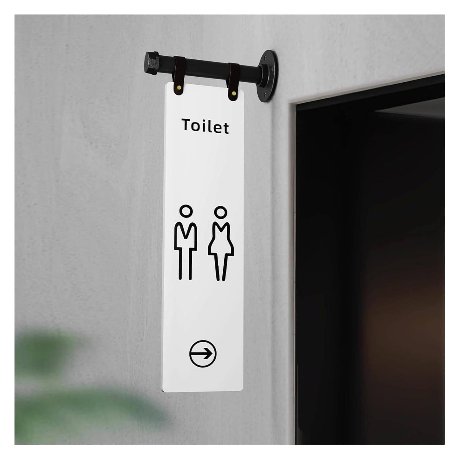Carteles para aseos, Montado en la pared, decoración de puerta baño, cafeterías, 21 cm x 53