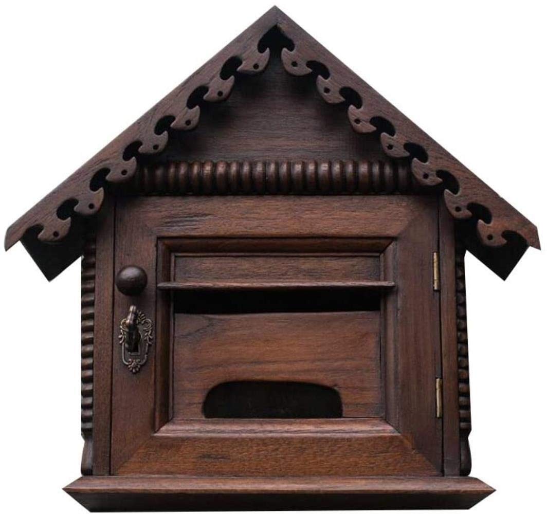 Boîte aux Lettres Boîte aux Lettres avec Serrure Boîte aux Lettres extérieure étanche à la Pluie Peut être fixée au Mur Boîte à journaux de Villa Rétro