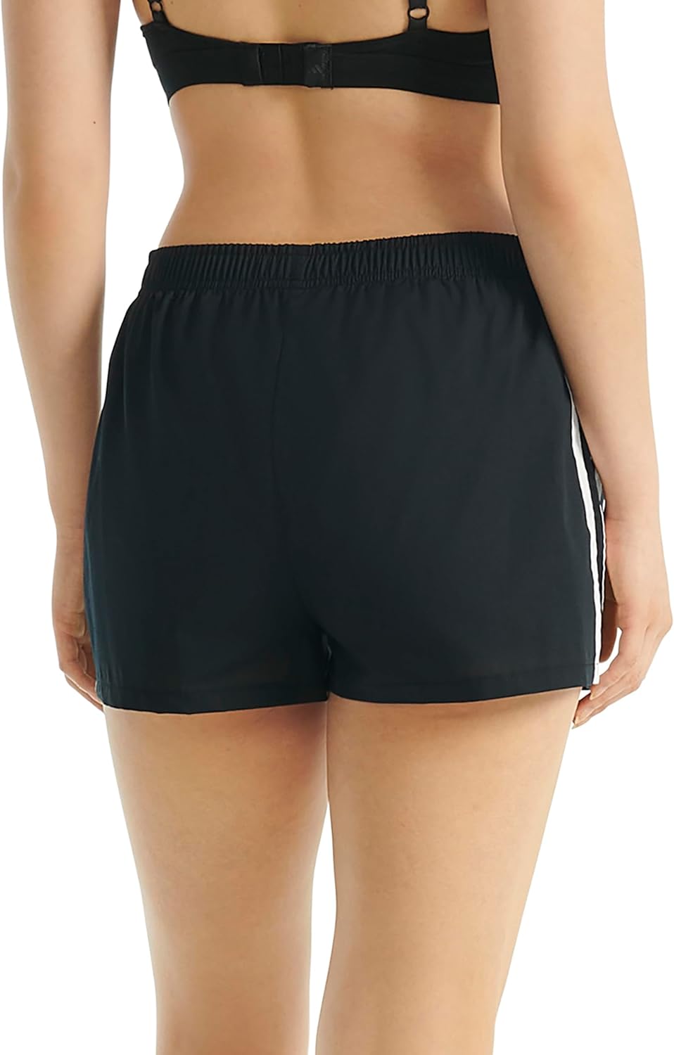 adidas Womens 3 Stripes Active Essentials Cotton Boxer Short Bottom, Black, Small - Image 2