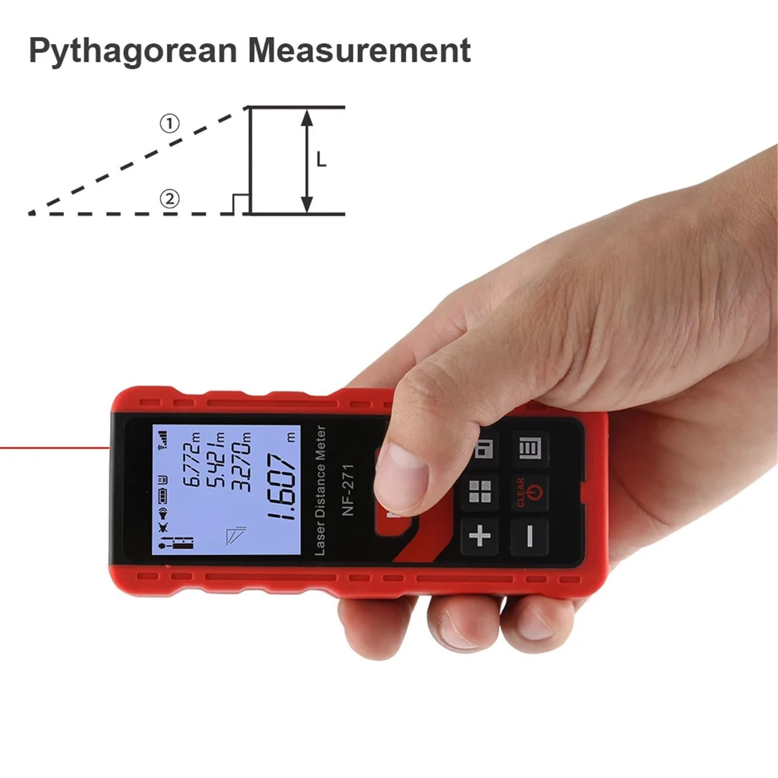 Laser Distance Meter 40M 80M Rangefinder Tape Range Finder Measure Device Digital Ruler Test Tool(NF-271-80m)