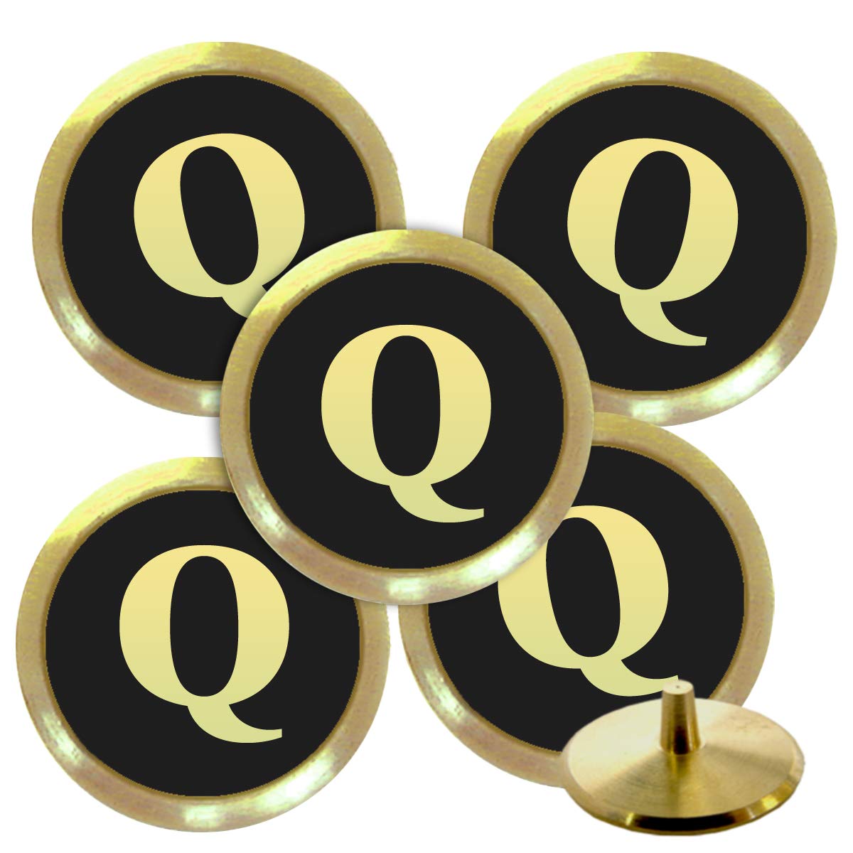Best Impressions Solid Brass Personalised Golf Ball Markers with Initials (Q)
