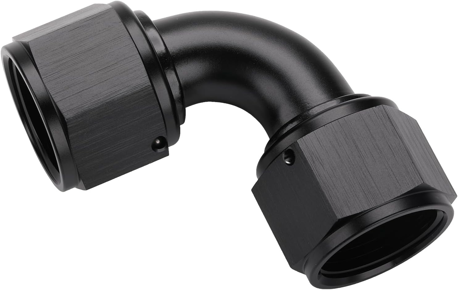 16AN Female to 16AN Female Flare 90 Degree Swivel Coupler Fitting Union Adapter Aluminum Black